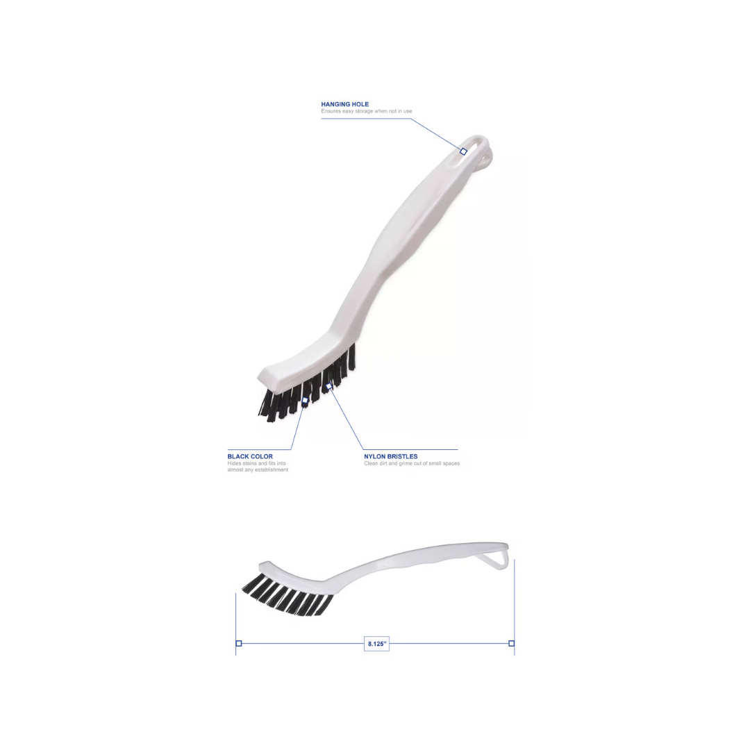 SPARTA® Flo-Pac Grout Brush – Nylon Bristles, 8", White