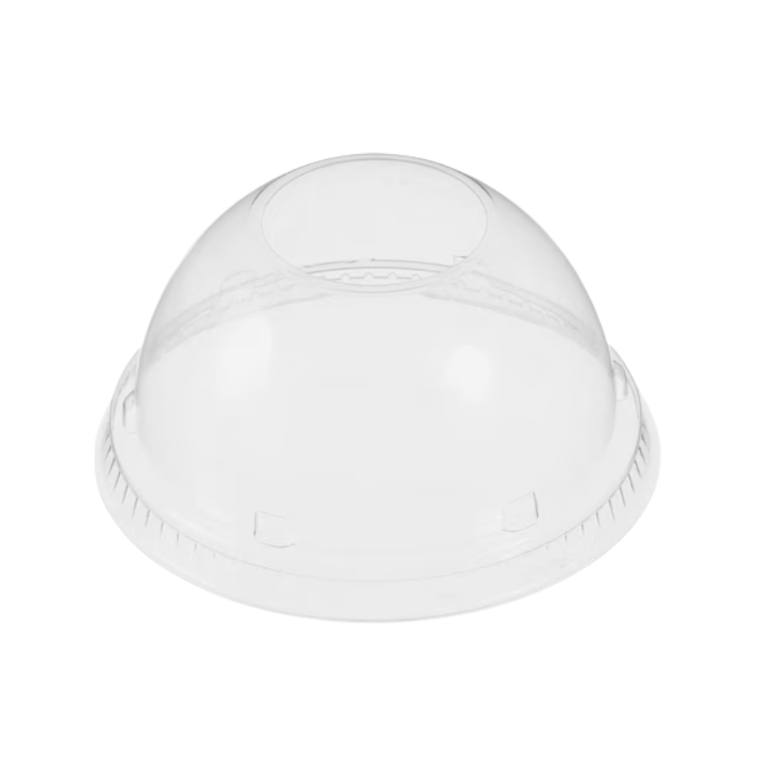 Dart® 12–24 oz. OPS Plastic Dome Lid w/No Hole – Clear