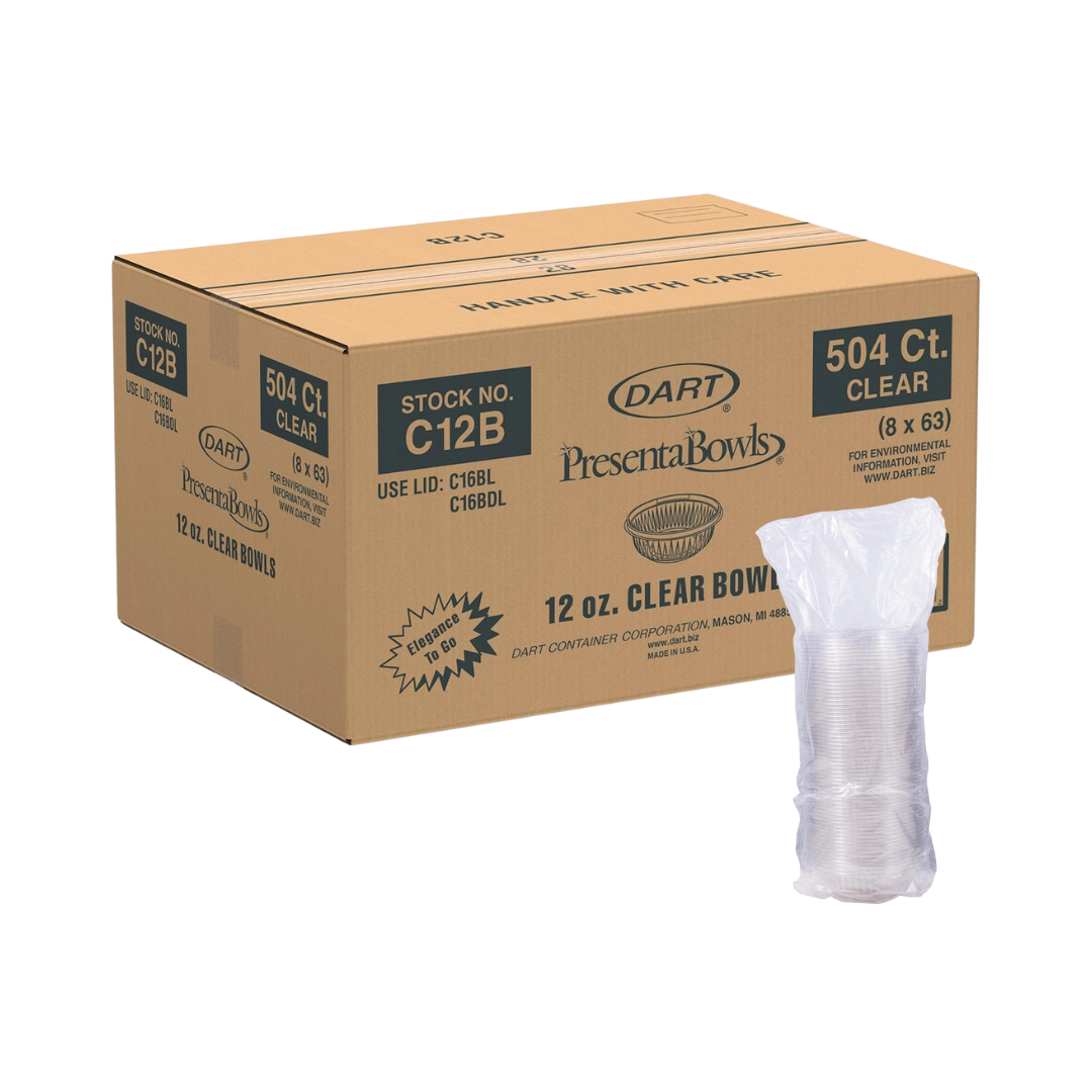 Dart® PresentaBowls™ OPS Clear Bowls & Dome Lids – 12 oz, 24 oz & 64 oz Lid