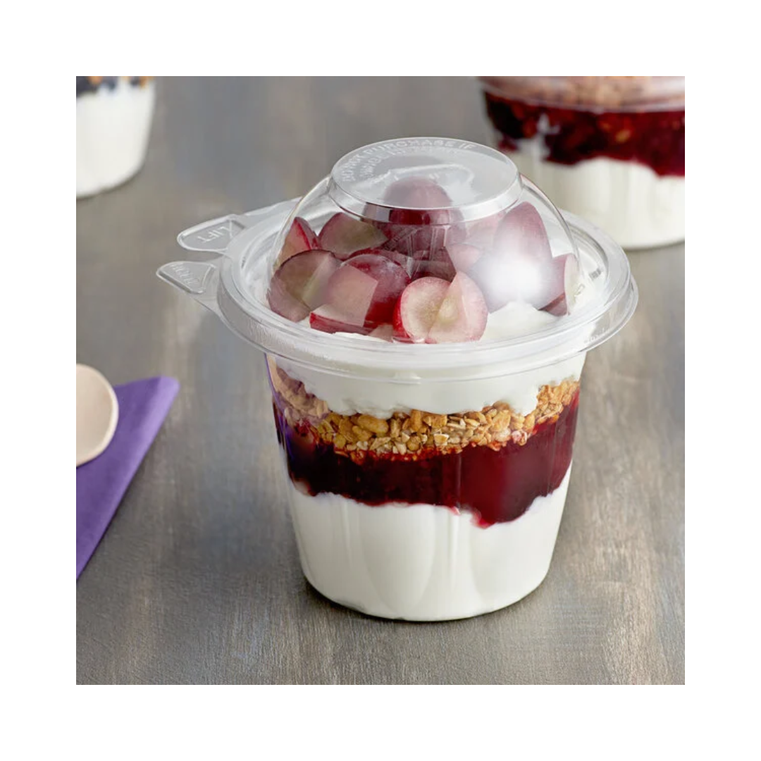 Dart® SafeSeal™ Tamper Resistant Snack Cup w/Dome Lid – 12 oz, Clear