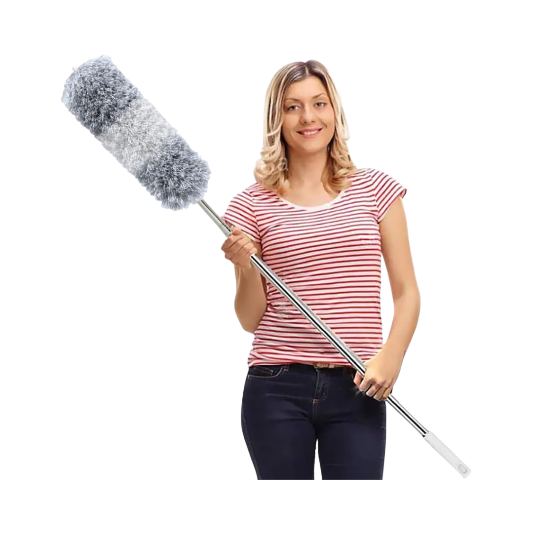 Delux® Extendable Microfiber Duster – 100" Telescopic Handle, Flexible Washable Head, Scratch-Resistant, Multiple Colors