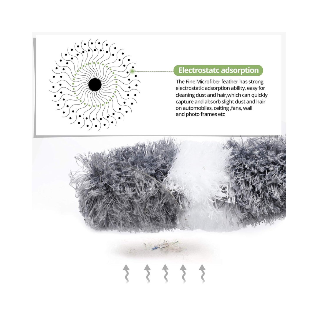 Delux® Extendable Microfiber Duster – 100" Telescopic Handle, Flexible Washable Head, Scratch-Resistant, Multiple Colors
