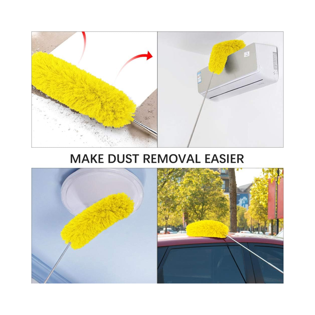 Delux® Extendable Microfiber Duster – 100" Telescopic Handle, Flexible Washable Head, Scratch-Resistant, Multiple Colors