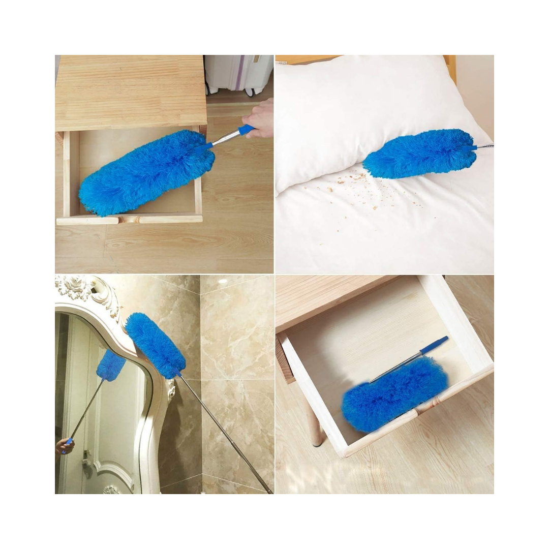 Delux® Extendable Microfiber Duster – 100" Telescopic Handle, Flexible Washable Head, Scratch-Resistant, Multiple Colors