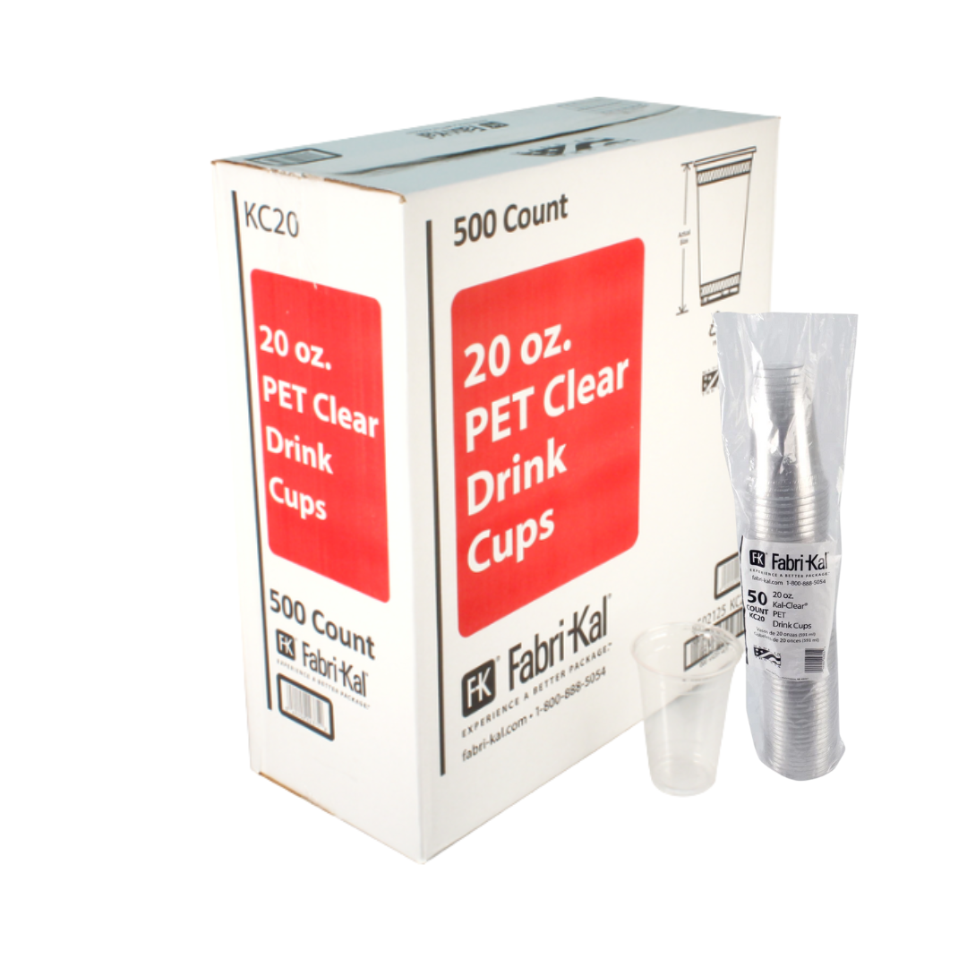 Fabri-Kal® Kal-Clear® PET Cups – Premium Clarity & Secure Lid Fit, 10 oz to 20 oz