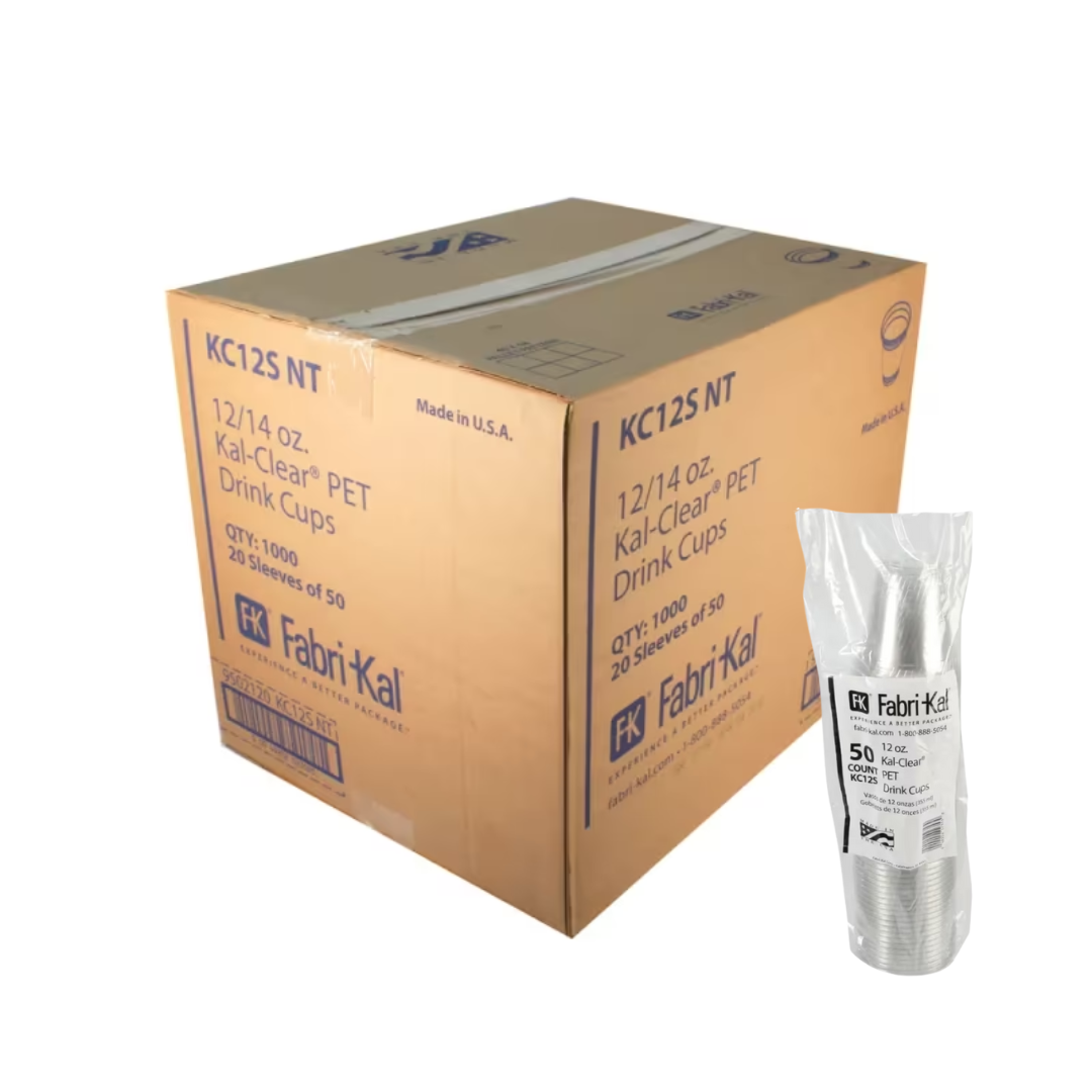 Fabri-Kal® Kal-Clear® PET Cups – Premium Clarity & Secure Lid Fit, 10 oz to 20 oz