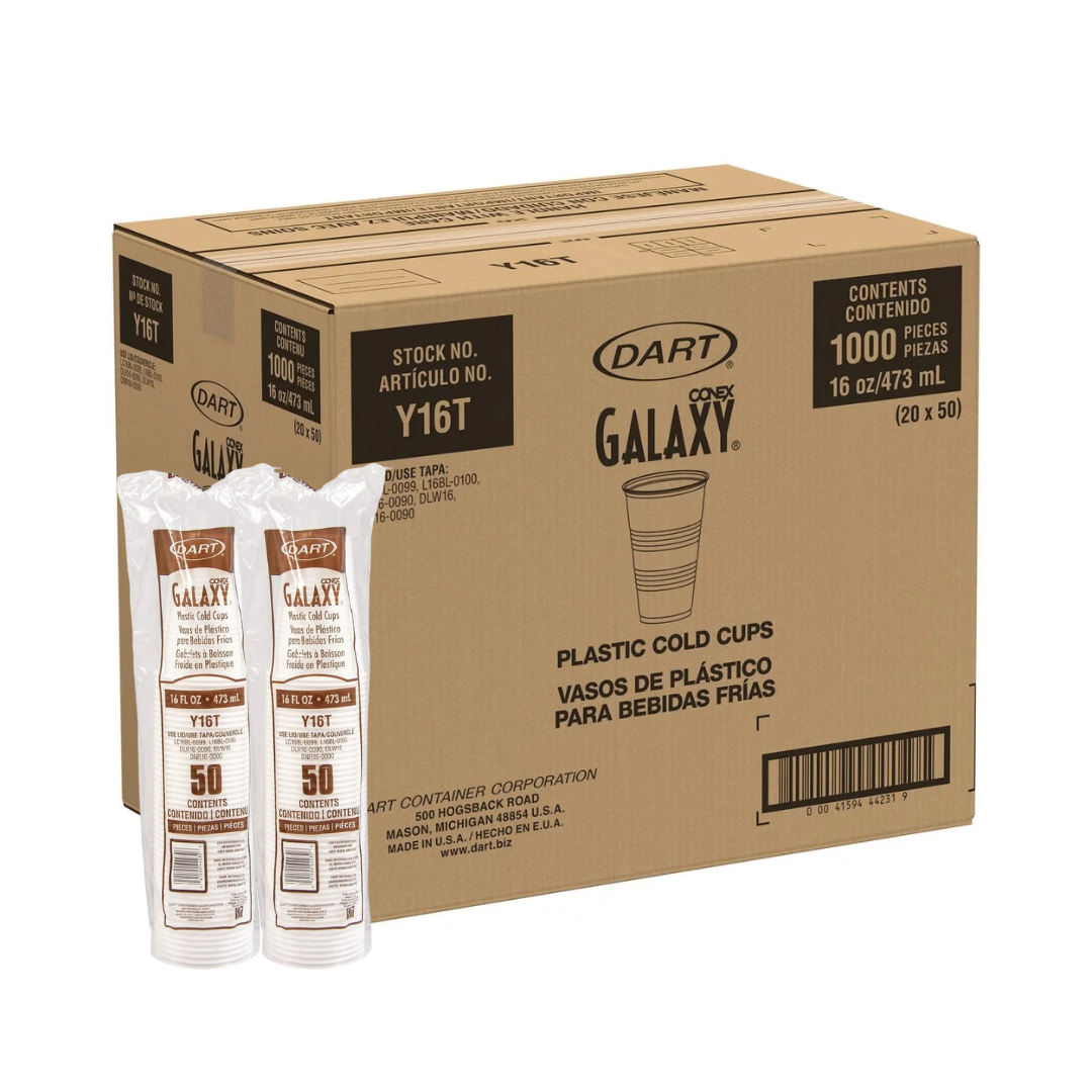 Conex™ Galaxy® HIPS Plastic Cold Cups – Crack-Resistant Translucent, 3.5 oz to 32 oz