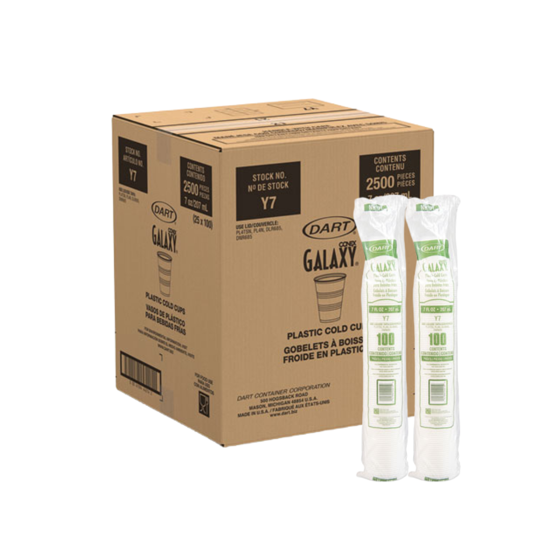 Conex™ Galaxy® HIPS Plastic Cold Cups – Crack-Resistant Translucent, 3.5 oz to 32 oz