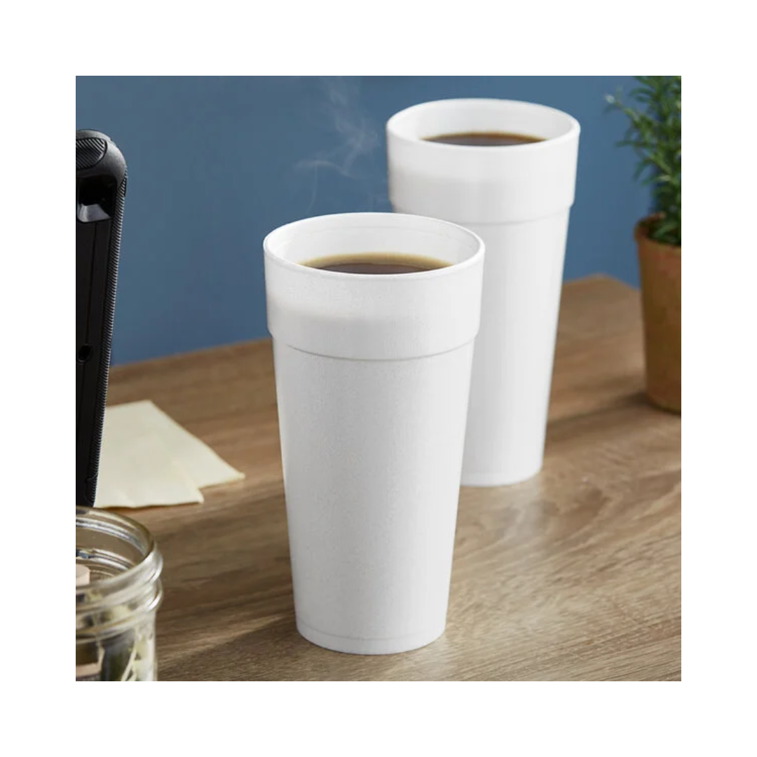 Dart® J Cup® Insulated EPS Foam Cups – 4 oz to 32 oz, White