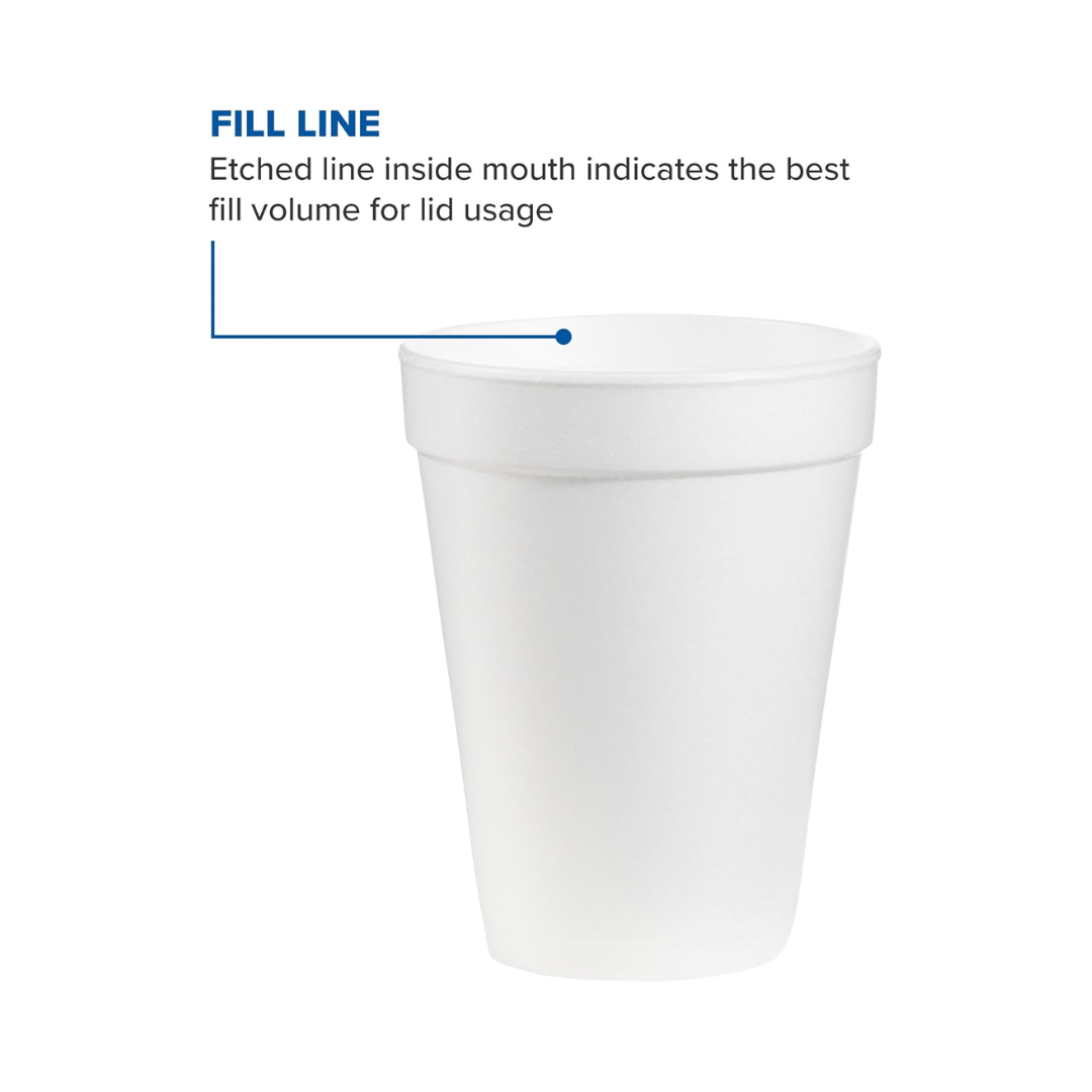 Dart® J Cup® Insulated EPS Foam Cups – 4 oz to 32 oz, White