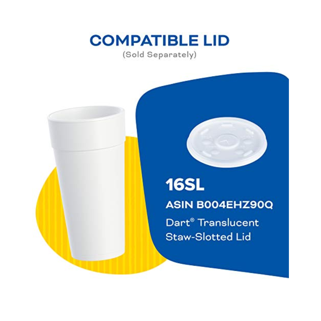 Dart® J Cup® Insulated EPS Foam Cups – 4 oz to 32 oz, White