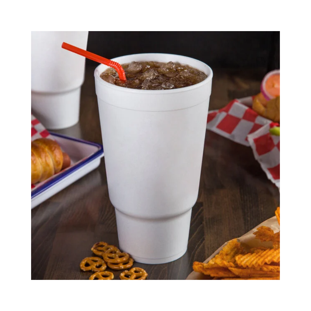 Dart® J Cup® EPS Insulated Pedestal Foam Cups – 32 oz & 44 oz, White