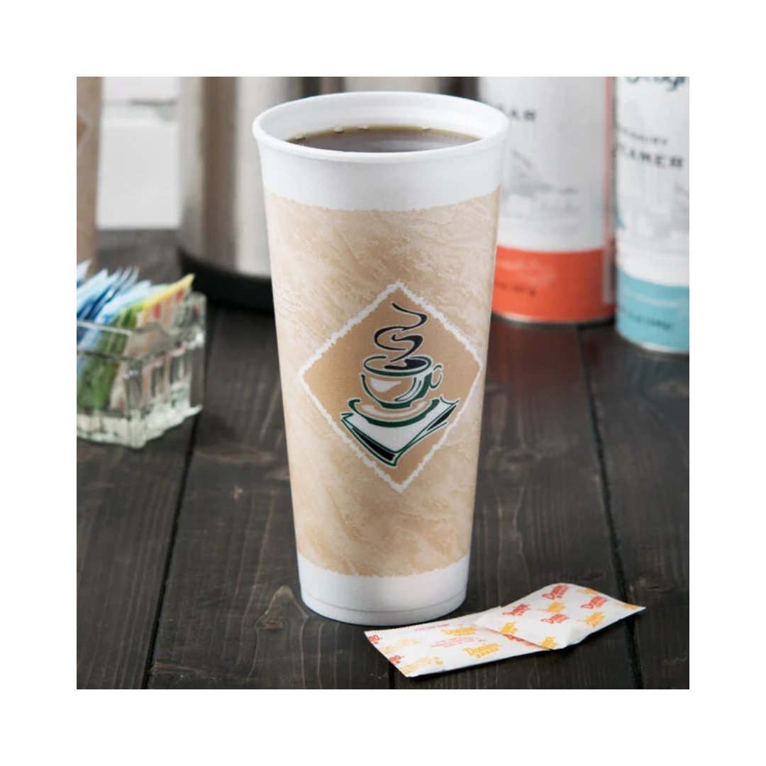 Dart® Café G® ThermoGlaze® EPS Insulated Foam Cups – 4 oz to 24 oz, Red & Green