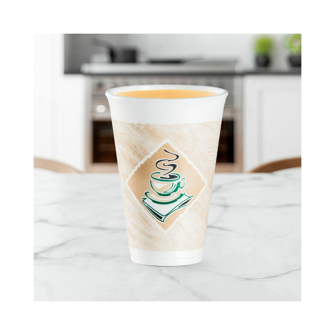 Dart® Café G® ThermoGlaze® EPS Insulated Foam Cups – 4 oz to 24 oz, Red & Green