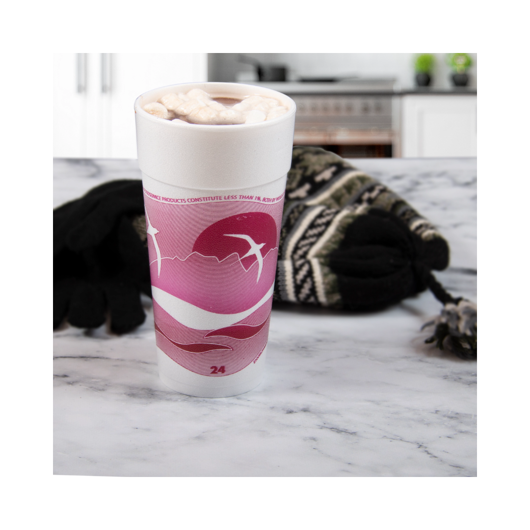 Dart® Horizon® Foam Cups – Color-Coded Insulated, 8 oz to 44 oz