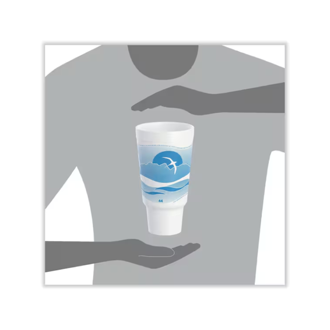 Dart® Horizon® Foam Cups – Color-Coded Insulated, 8 oz to 44 oz