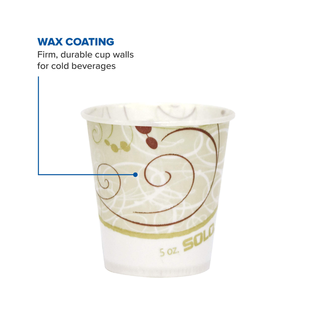Solo® Symphony™ Waxed Paper Cold Cups – 5 oz, 9 oz, 12 oz