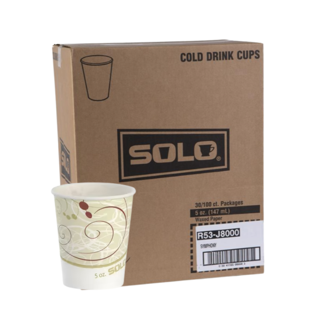 Solo® Symphony™ Waxed Paper Cold Cups – 5 oz, 9 oz, 12 oz