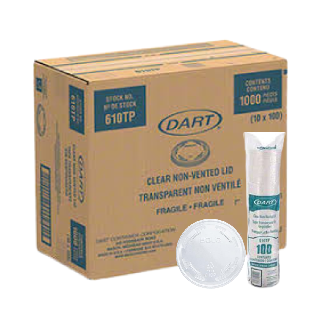 Dart® 10 oz. PET Non-Vented Cold Cup Lid – Clear