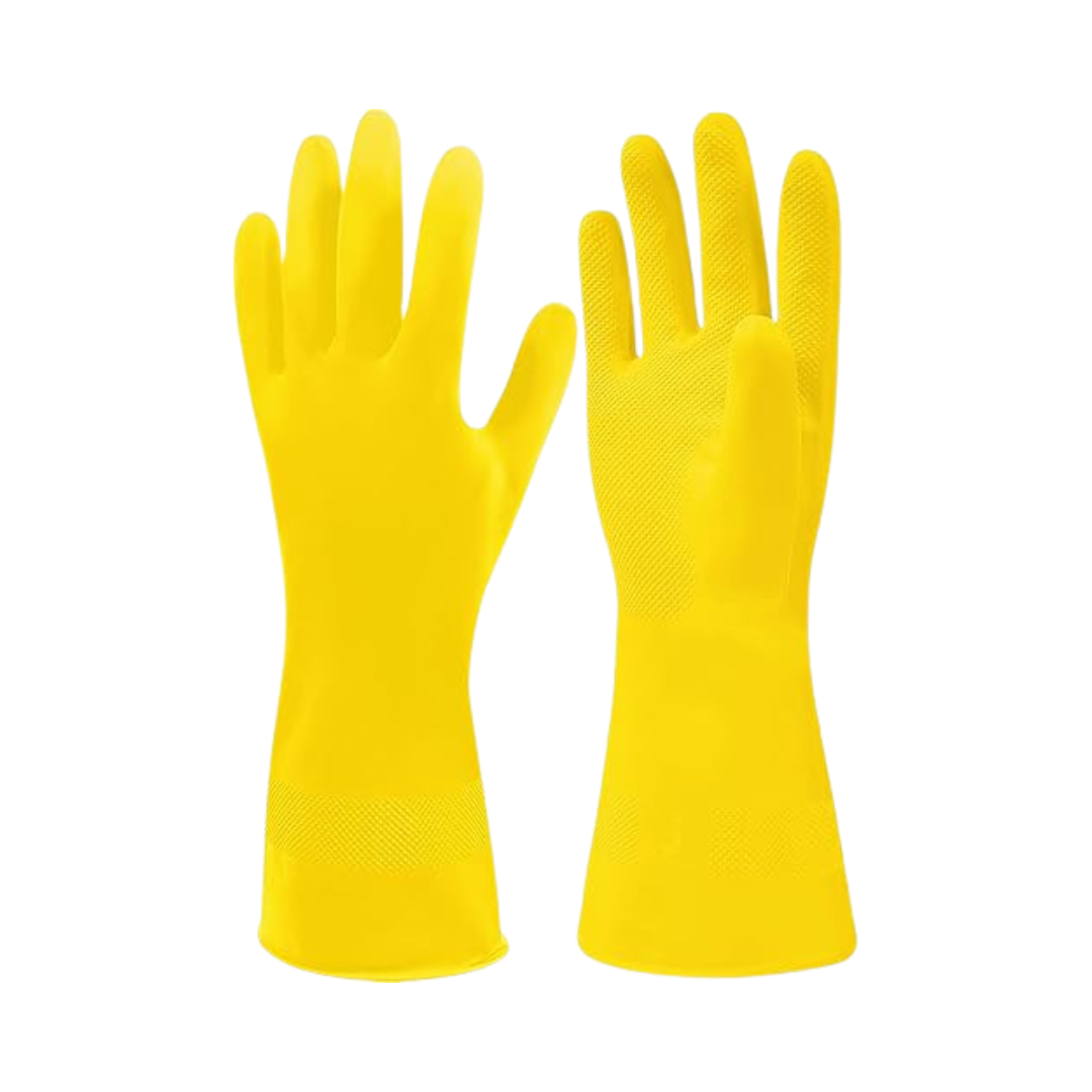 SteadMax® Reusable Latex Cleaning Gloves – Non-Slip Natural Rubber for Kitchen & Household Use