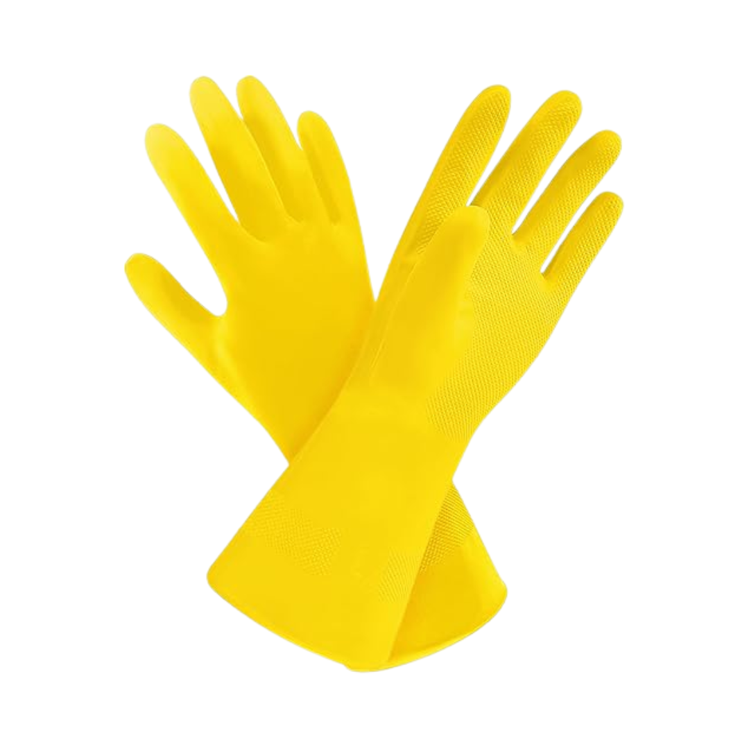 SteadMax® Reusable Latex Cleaning Gloves – Non-Slip Natural Rubber for Kitchen & Household Use