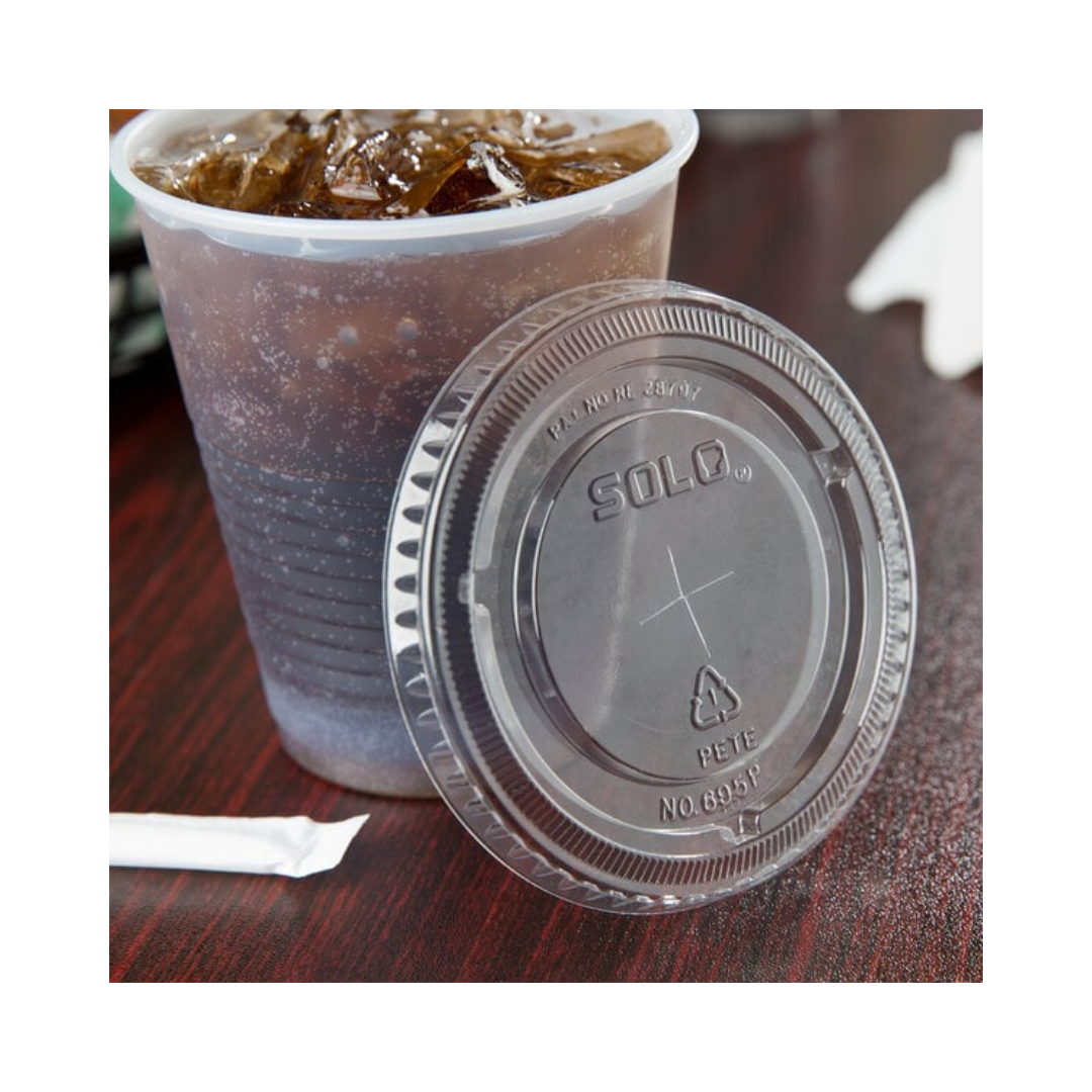 Solo® 12–14 oz. PET Plastic with Straw-Slotted Lid – Clear