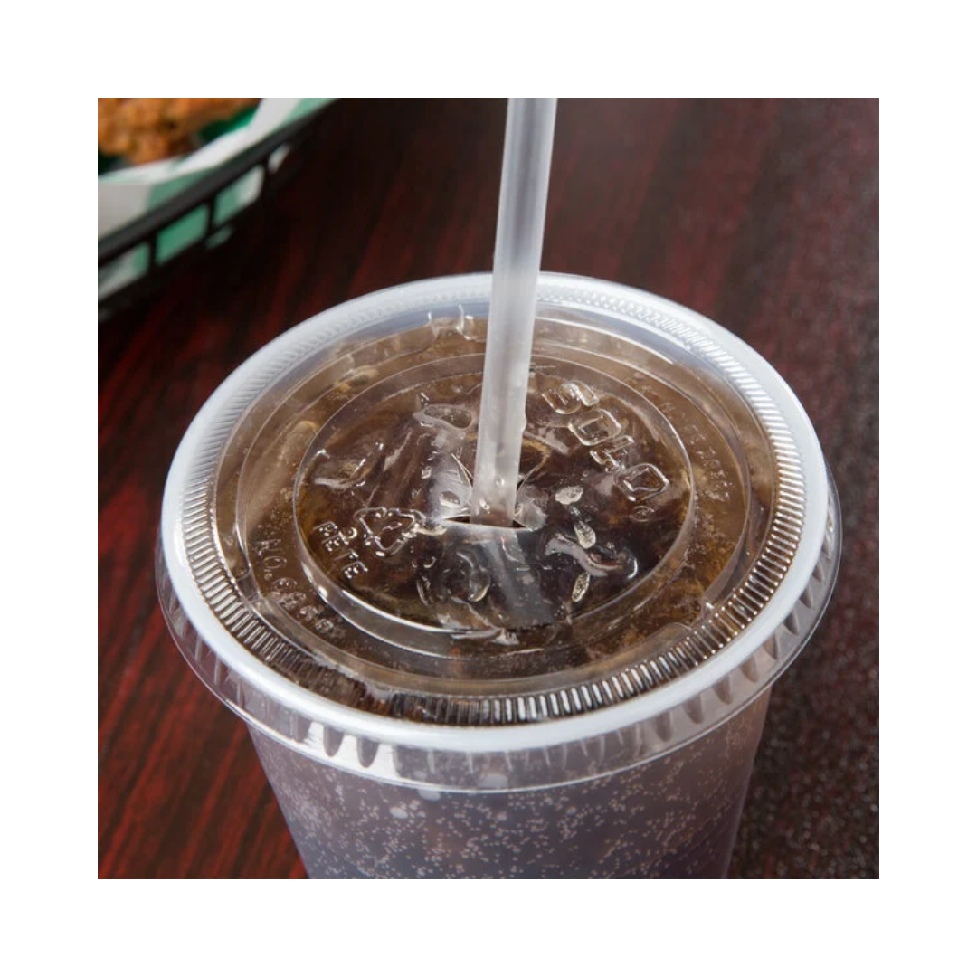 Solo® 12–14 oz. PET Plastic with Straw-Slotted Lid – Clear