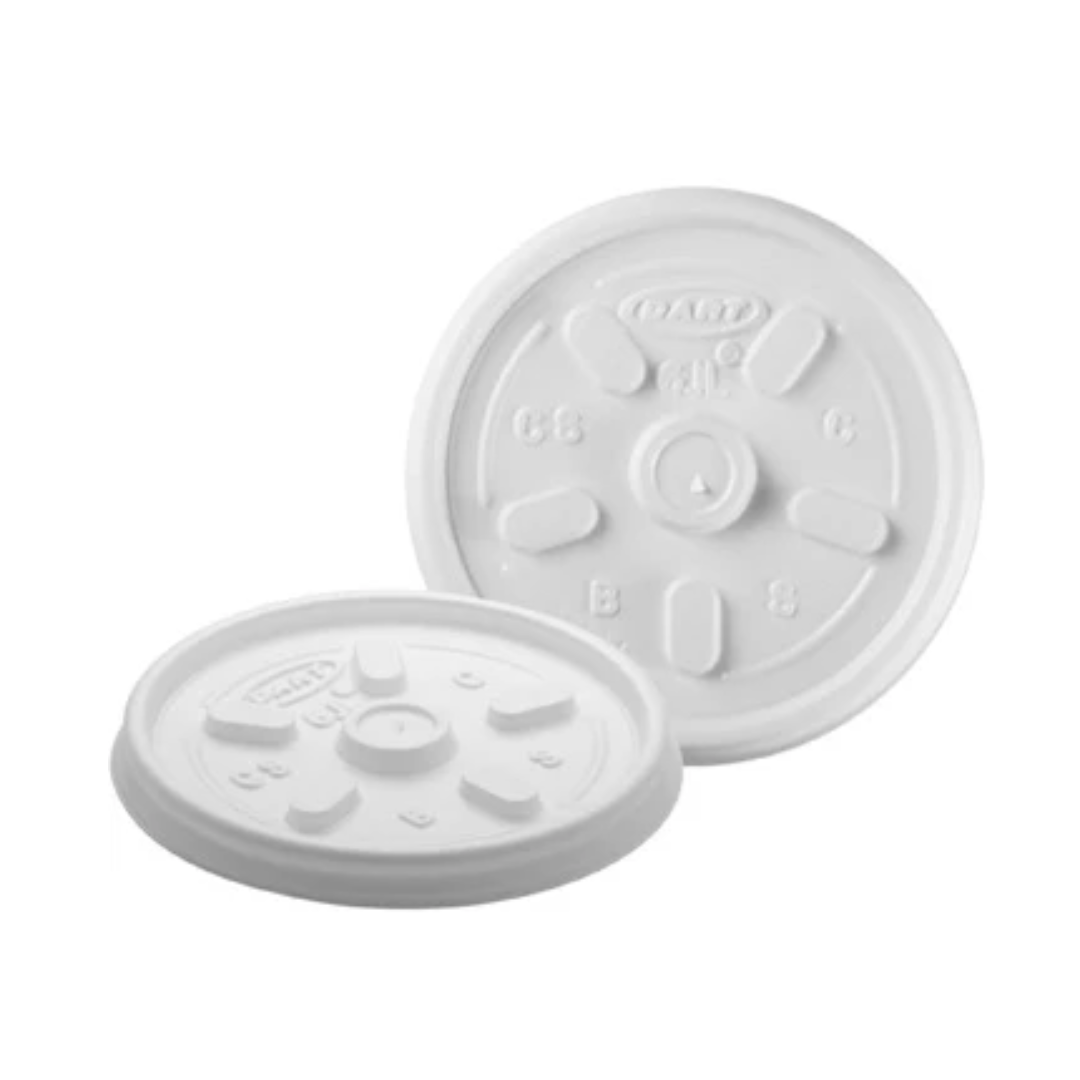 Dart® Vented Lid for 3.5/4/6 oz. Foam Cups & Containers – White