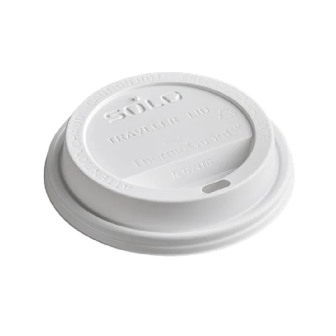 Solo® Traveler® Lid For 12–24 oz. ThermoGuard™ Hot Cups – White