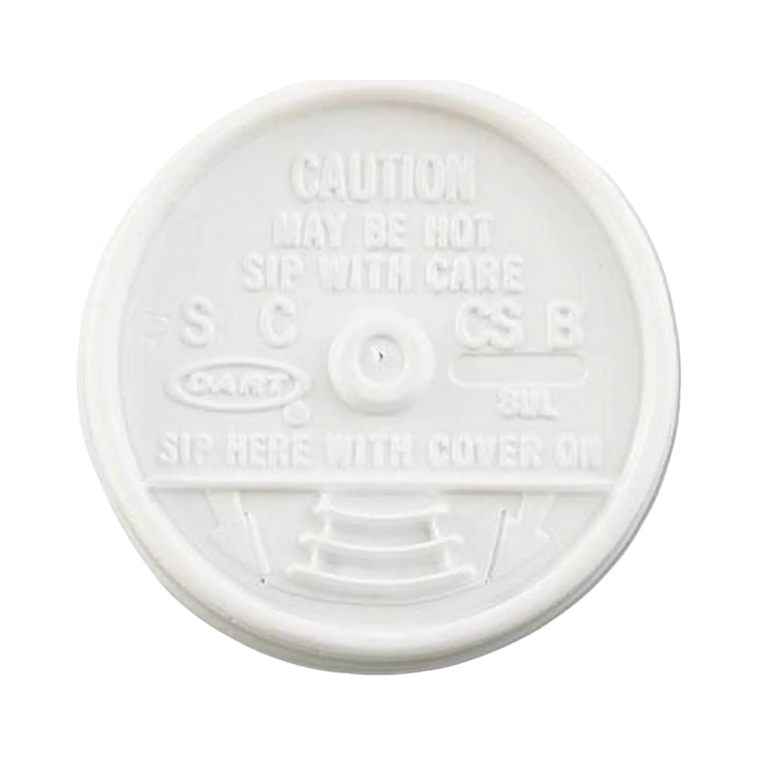 Dart® White Sip Thru® Lids – For 8, 10, 6–10 & 12–24 oz. Foam Cups