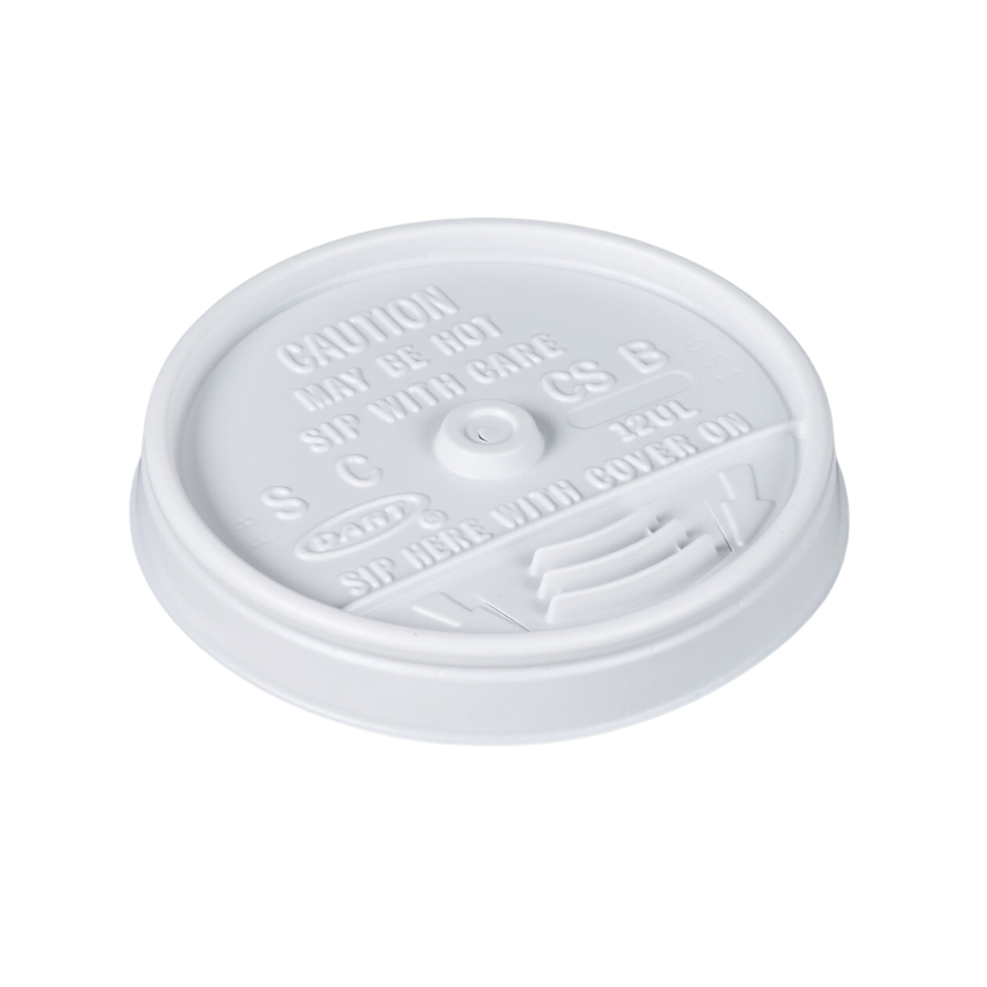 Dart® White Sip Thru® Lids – For 8, 10, 6–10 & 12–24 oz. Foam Cups