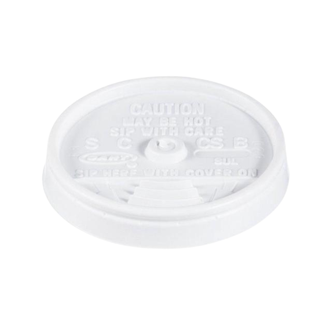 Dart® White Sip Thru® Lids – For 8, 10, 6–10 & 12–24 oz. Foam Cups