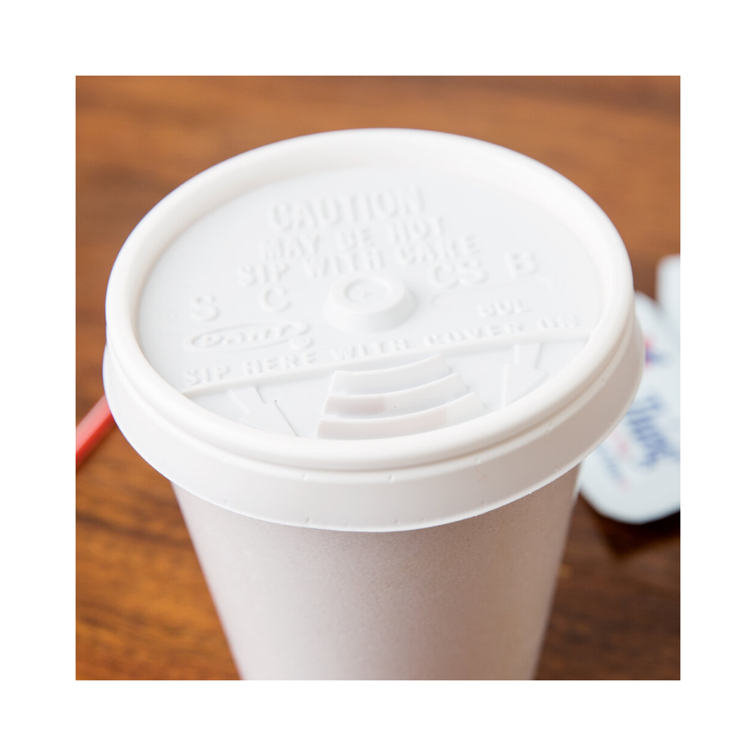 Dart® White Sip Thru® Lids – For 8, 10, 6–10 & 12–24 oz. Foam Cups