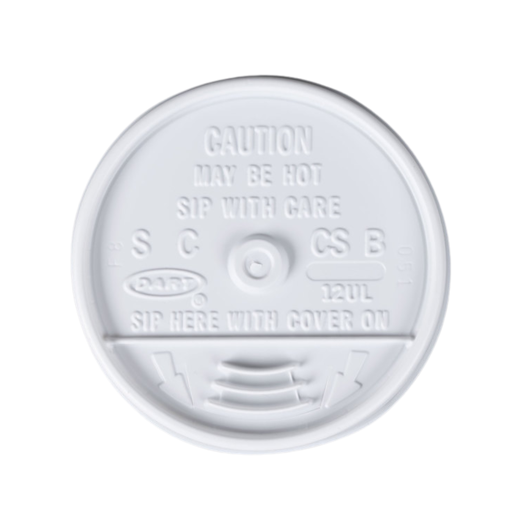 Dart® White Sip Thru® Lids – For 8, 10, 6–10 & 12–24 oz. Foam Cups