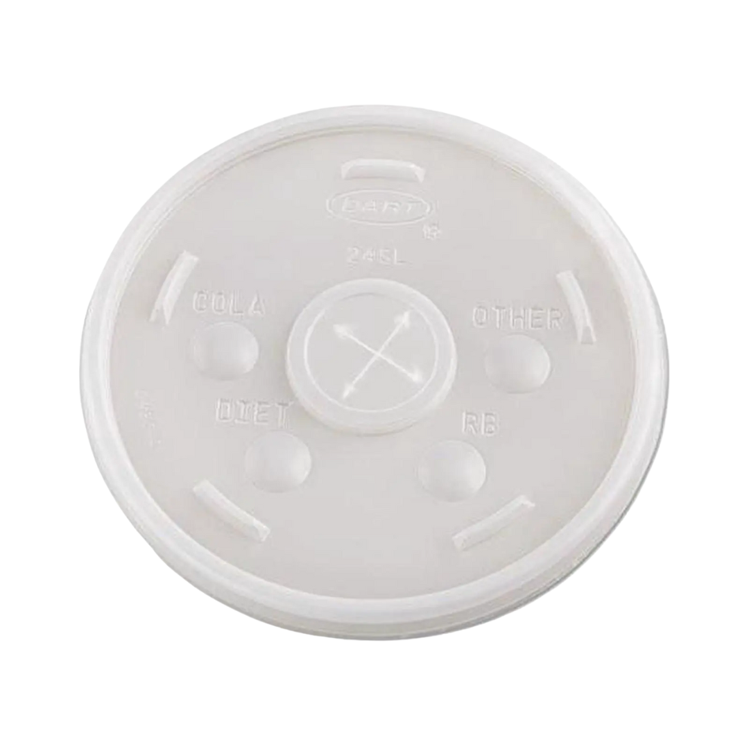 Dart® HIPS Translucent Straw Slotted Lids – For Foam Cups, 8 oz to 32 oz