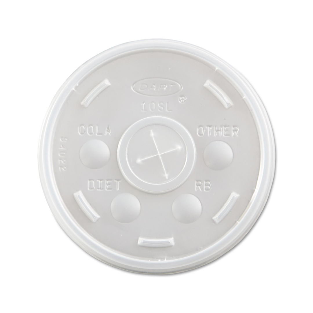 Dart® HIPS Translucent Straw Slotted Lids – For Foam Cups, 8 oz to 32 oz