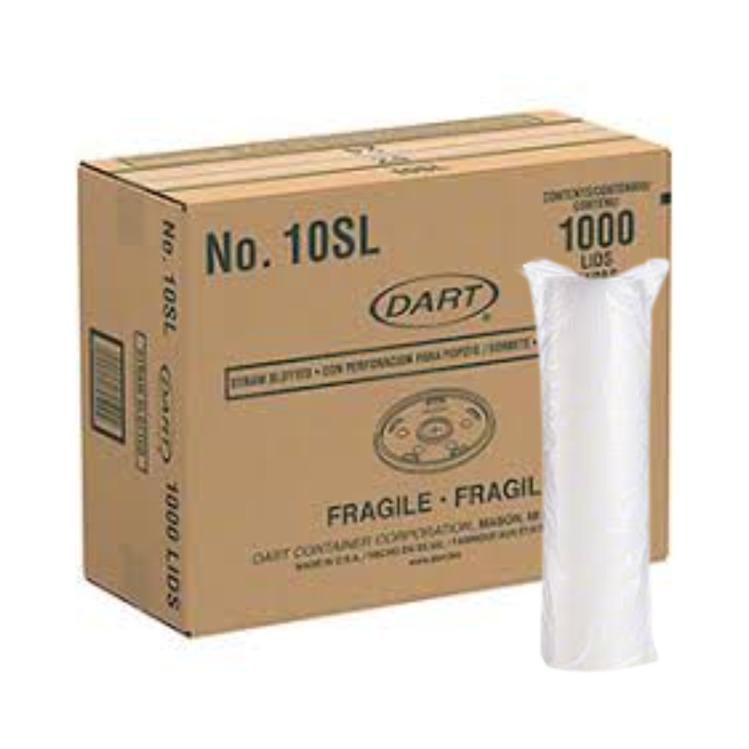 Dart® HIPS Translucent Straw Slotted Lids – For Foam Cups, 8 oz to 32 oz