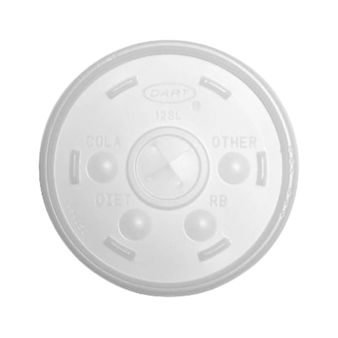 Dart® HIPS Translucent Straw Slotted Lids – For Foam Cups, 8 oz to 32 oz