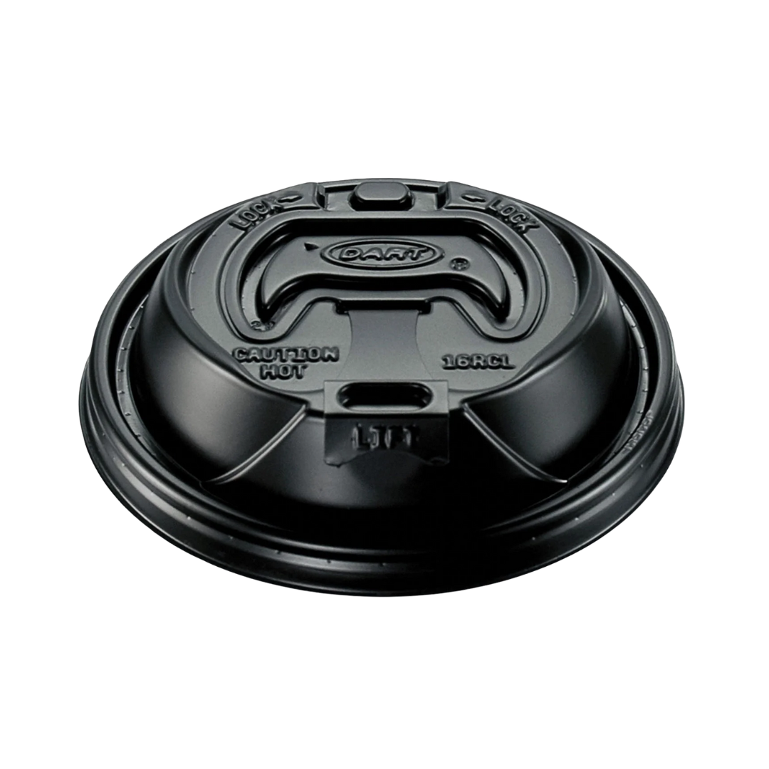 Dart® Optima™ 12-24 oz. HIPS Reclosable Lid – Black