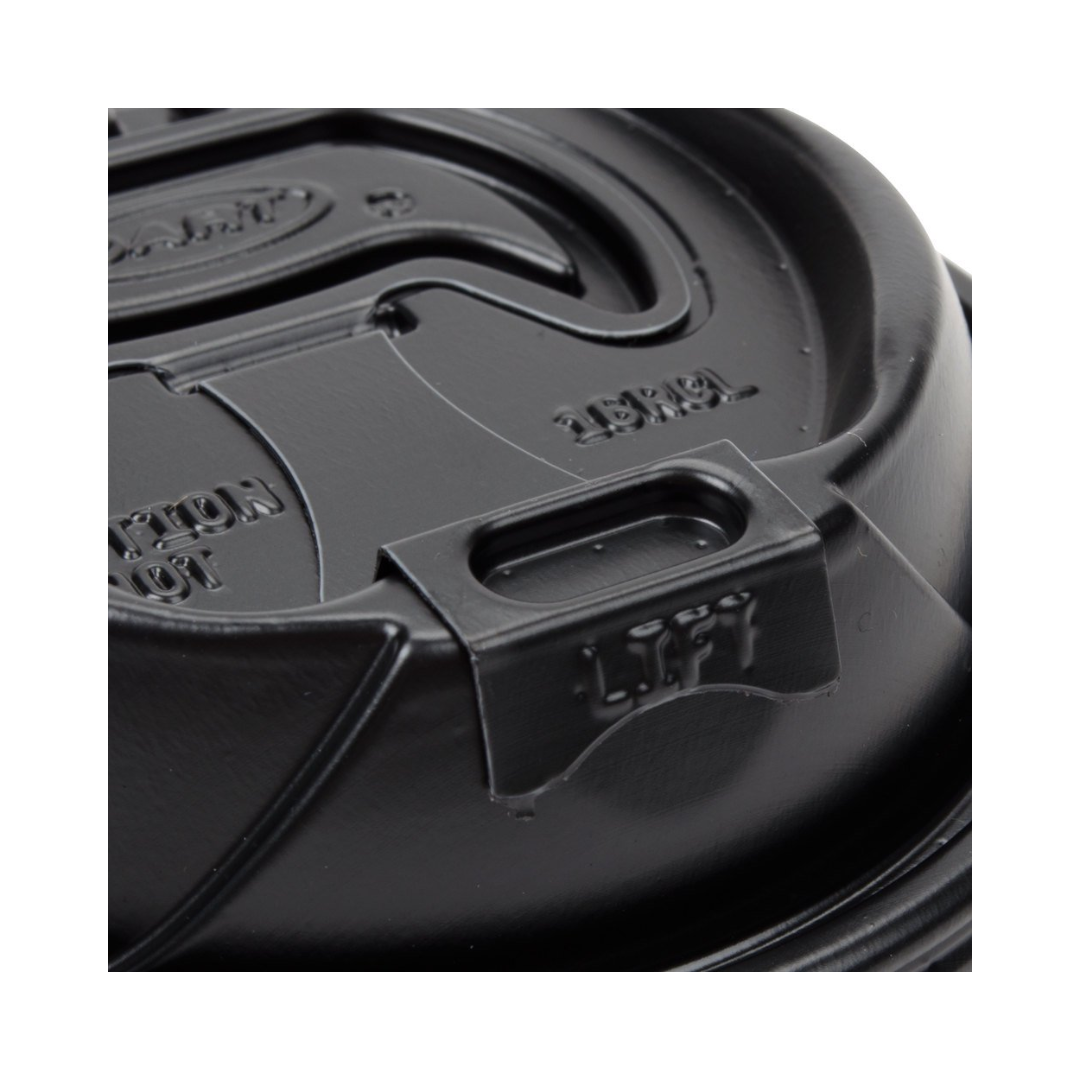Dart® Optima™ 12-24 oz. HIPS Reclosable Lid – Black