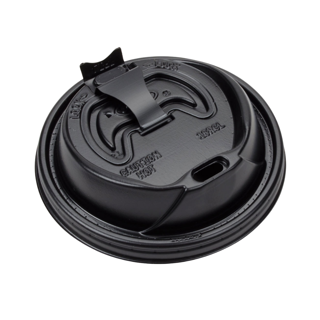 Dart® Optima™ 12-24 oz. HIPS Reclosable Lid – Black