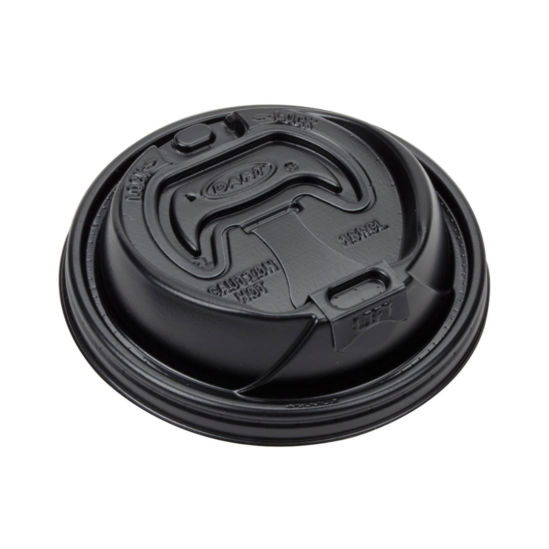 Dart® Optima™ 12-24 oz. HIPS Reclosable Lid – Black