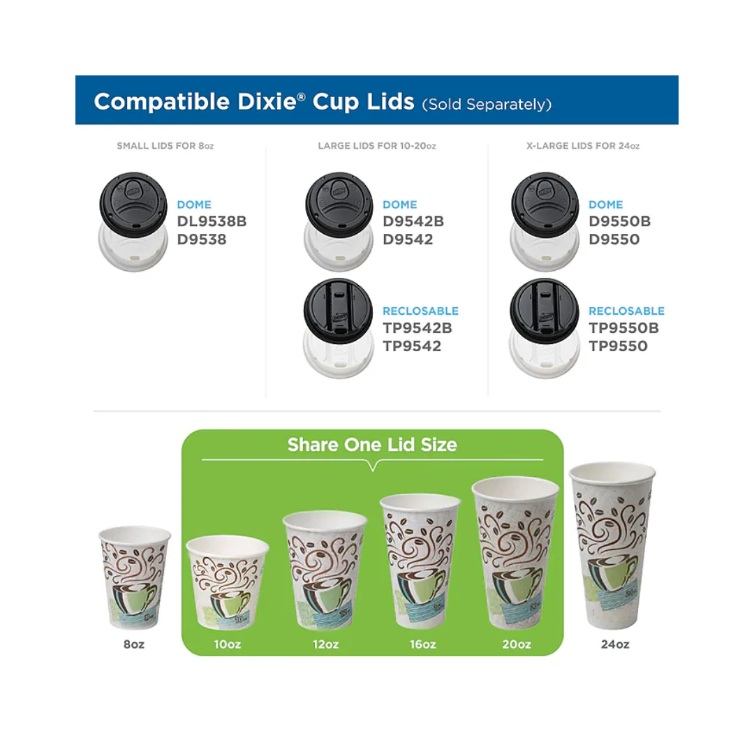Dixie® White Dome Lid for 8 oz. Paper Hot Cup