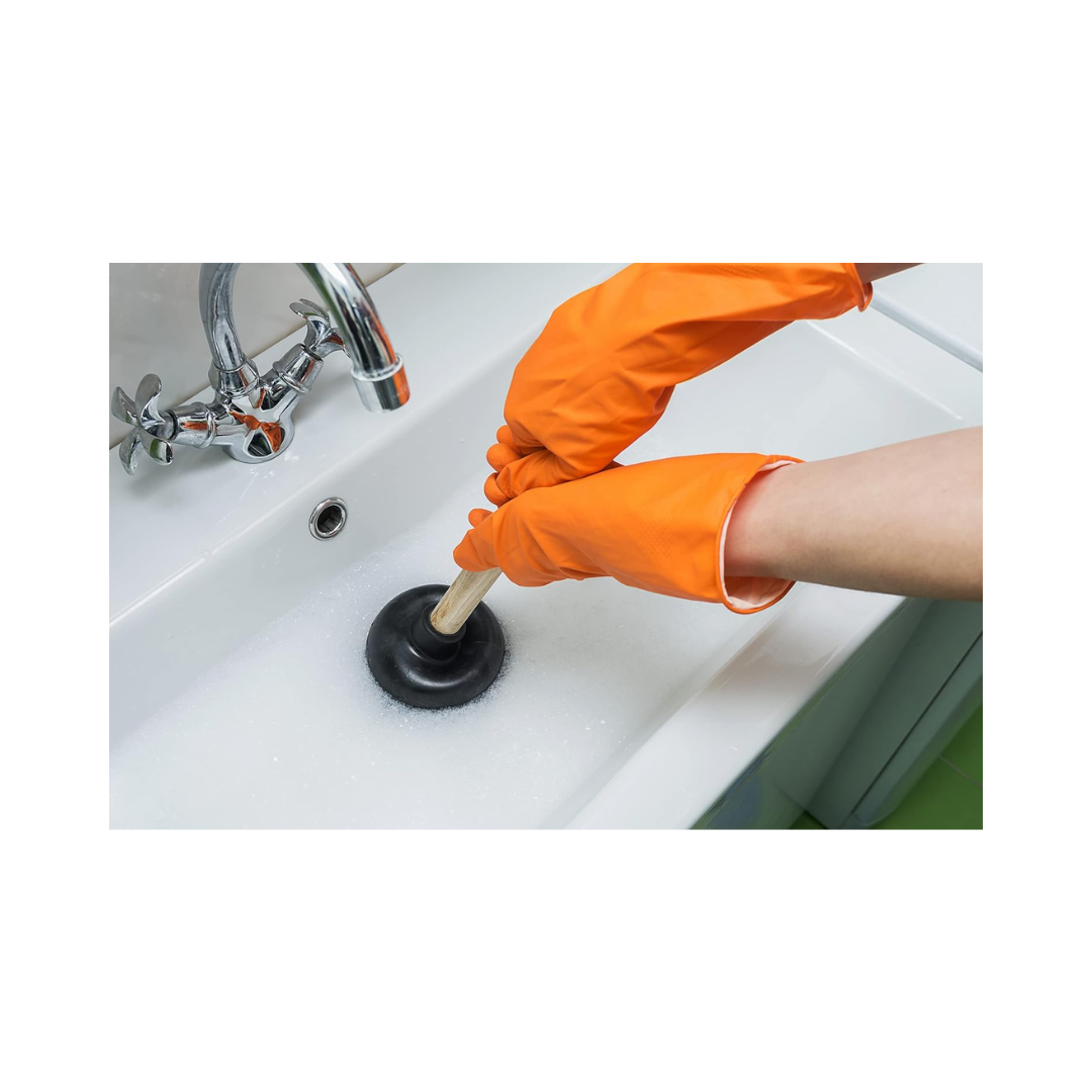 SteadMax® Heavy-Duty Toilet Plunger – Double Thrust Rubber Cup & Wood Handle, 22"