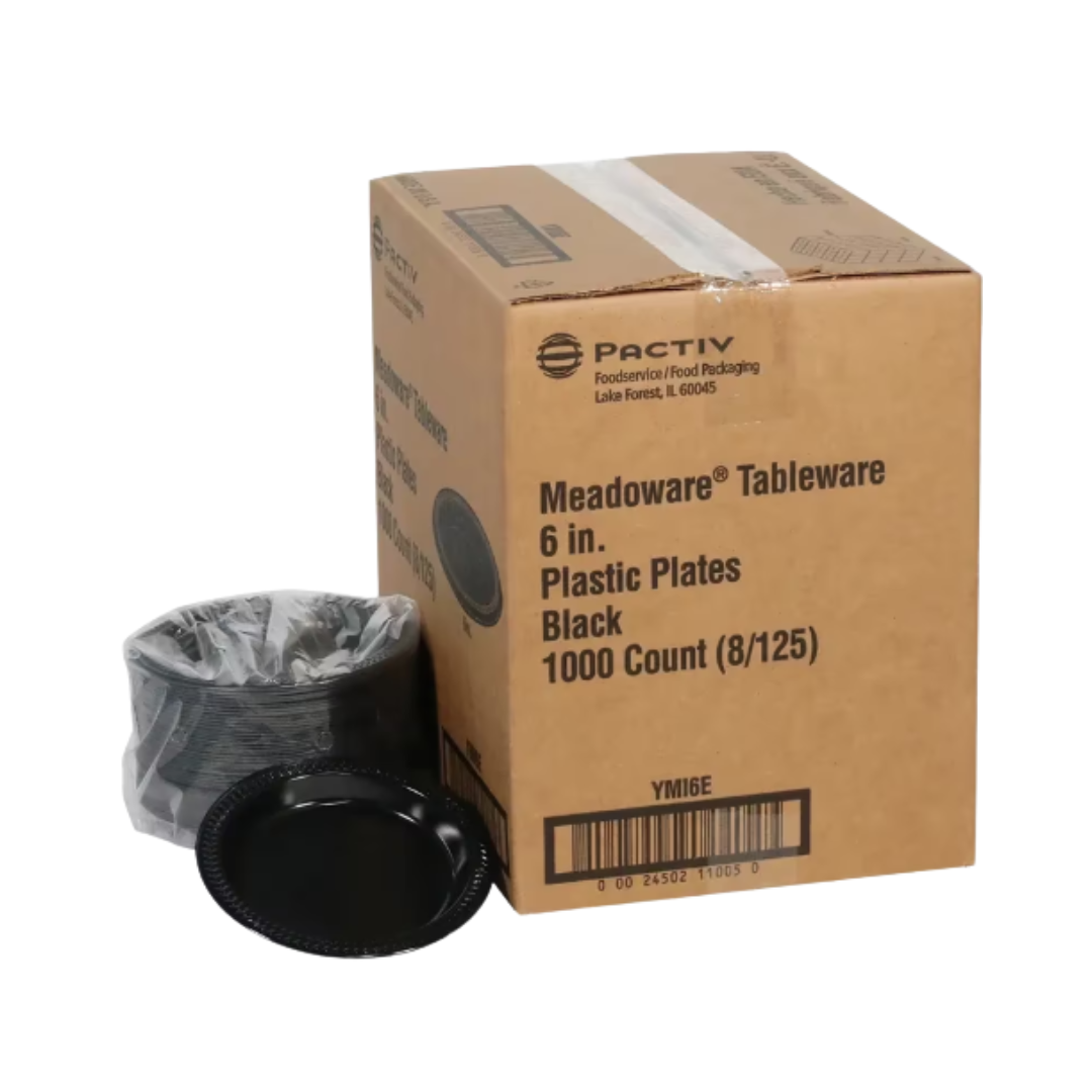 Pactiv Meadoware® Impact® Black Plates – 6″ & 9″
