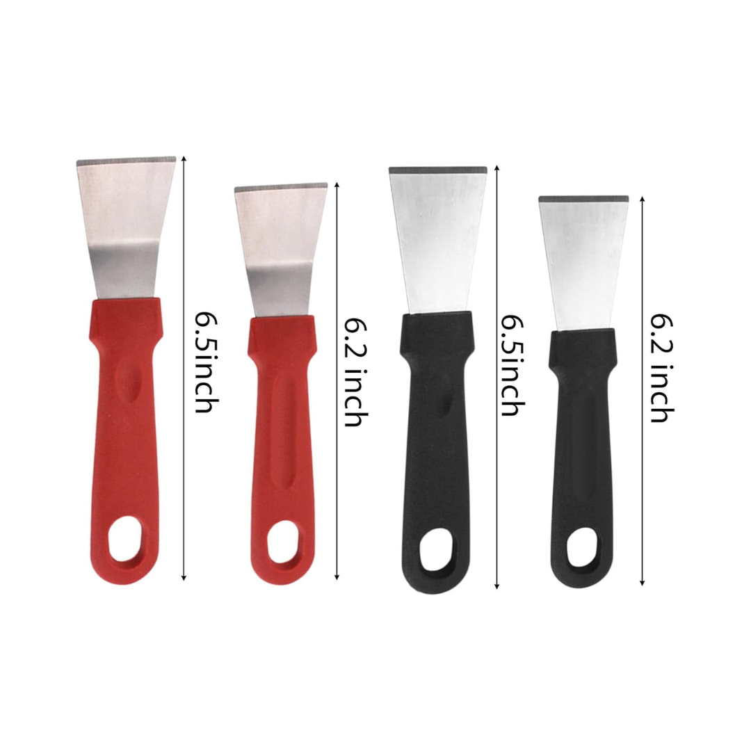 Kukiwhy® 4 PCS Multipurpose Kitchen Cleaning Spatula – Stainless Steel, 7" Small Size, Dishwasher Safe