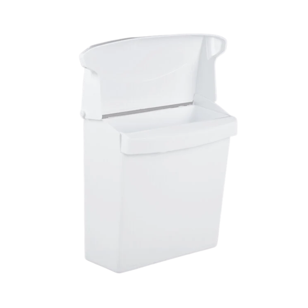Rubbermaid® Sanitary Napkin Receptacle with Rigid Liner – Wall-Mounted, White