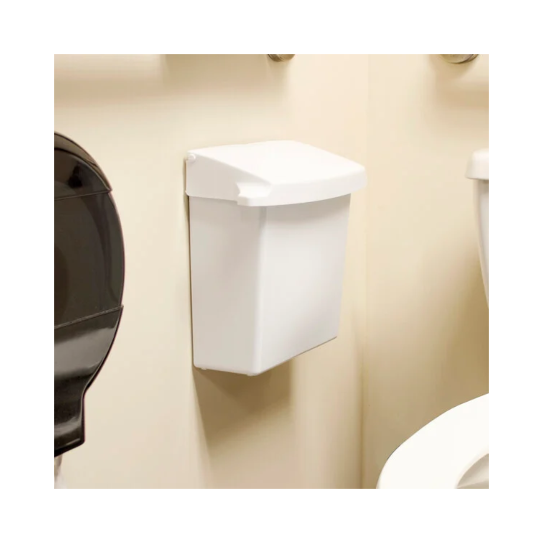 Rubbermaid® Sanitary Napkin Receptacle with Rigid Liner – Wall-Mounted, White