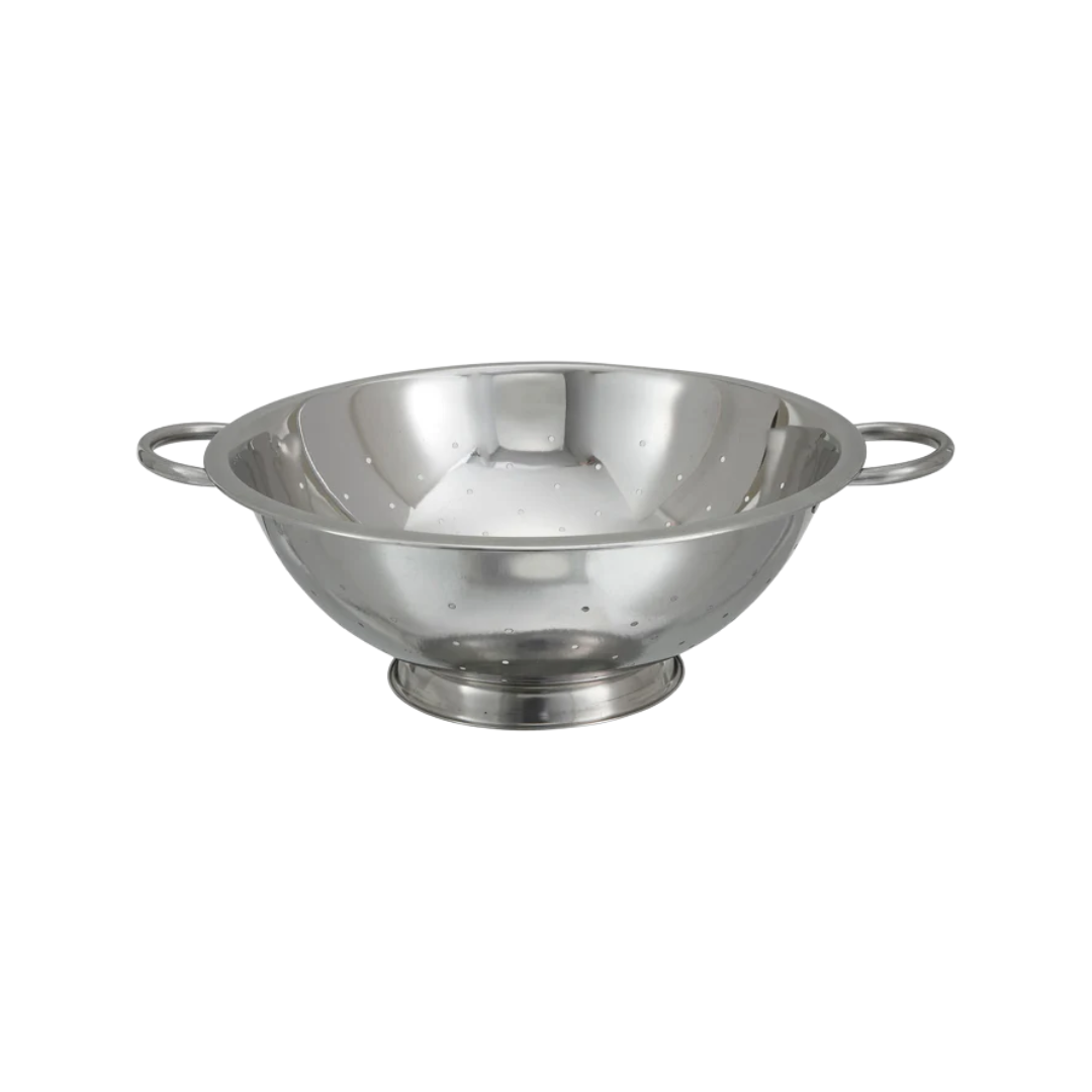 Winco® All Purpose Stainless Steel Colanders – Footed Base, 8 Qt. & 14 Qt.