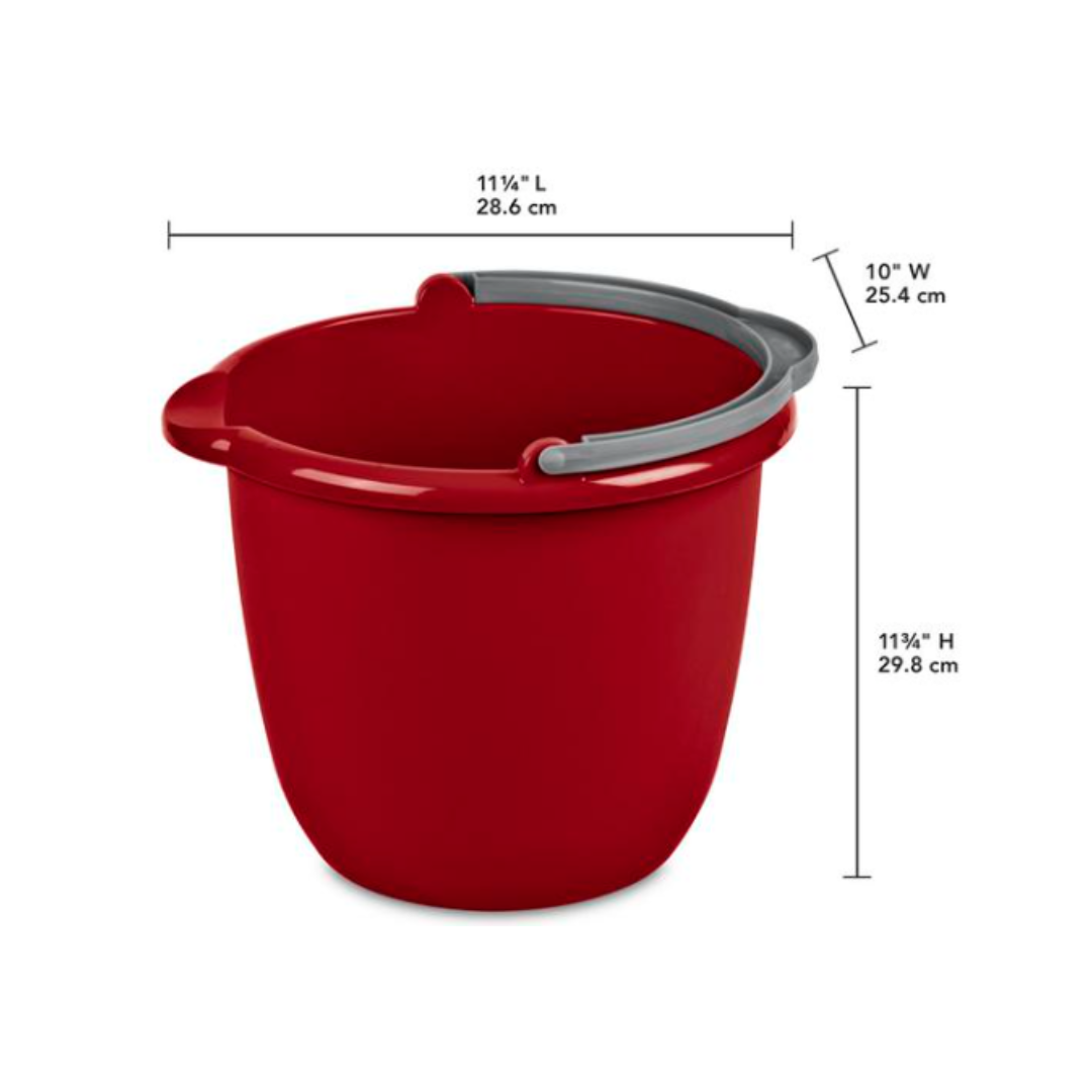Sterilite® 10 Qt Spout Pail – Classic Red with Titanium Handle